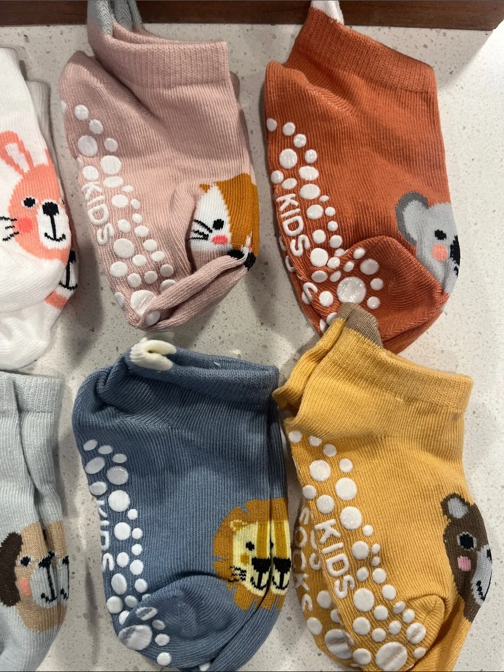 Kids Non-Slip Footie Socks - Multi Animal Pack